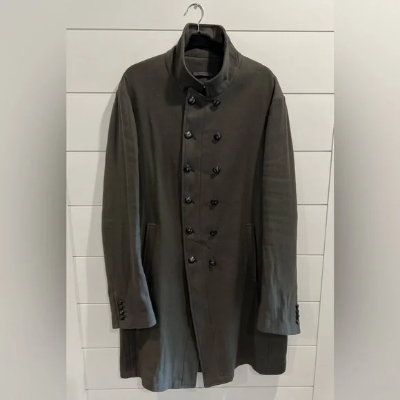 John Varvatos gray military double breasted coat - Picture 2 of 9